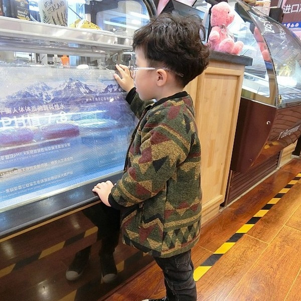 Βρεφικό παλτό για αγόρια με επιγραφή