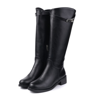 Ежедневни дамски ботуши от мека еко кожа с малък ток