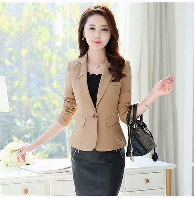 Дамско елегантно сако с V-образна яка