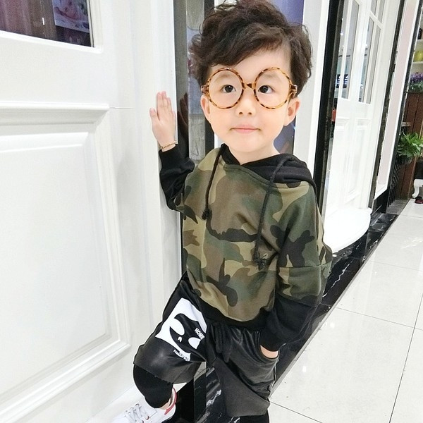 Παιδικό βαμβάκι καμουφλάζ πουλόβερ για τα αγόρια