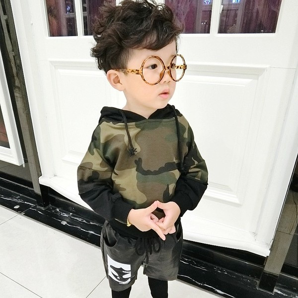 Παιδικό βαμβάκι καμουφλάζ πουλόβερ για τα αγόρια