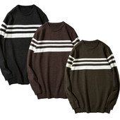 Ανδρικό πουλόβερ με ριγέ ρίγες