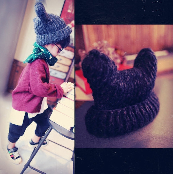 Χειμερινό καπέλο χειμώνα με αυτιά για κορίτσια και αγόρια