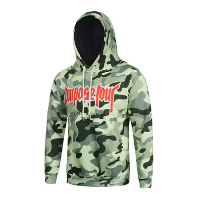 Casual μπουφάν καμουφλάζ με κουκούλα και γραβάτες