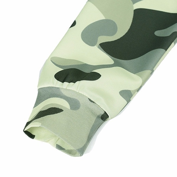 Casual μπουφάν καμουφλάζ με κουκούλα και γραβάτες