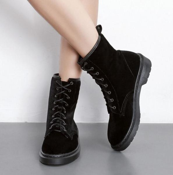 Дамски ежедневни боти с дължина до глезена и груба неплъзгаща се подметка