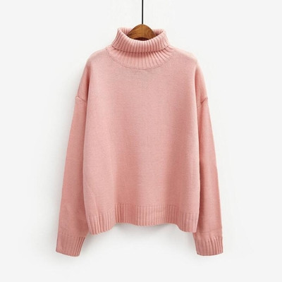 Πολύ άνετο και πολύ ζεστό κυρίες καθημερινό πουλόβερ με ημι-υψηλό κολάρο σε σχήμα O