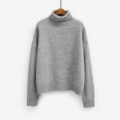 Πολύ άνετο και πολύ ζεστό κυρίες καθημερινό πουλόβερ με ημι-υψηλό κολάρο σε σχήμα O