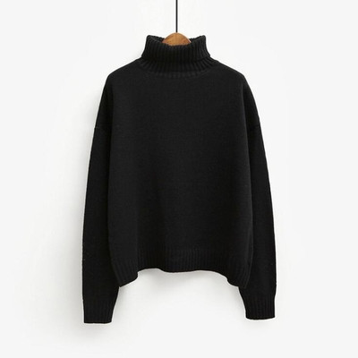 Πολύ άνετο και πολύ ζεστό κυρίες καθημερινό πουλόβερ με ημι-υψηλό κολάρο σε σχήμα O