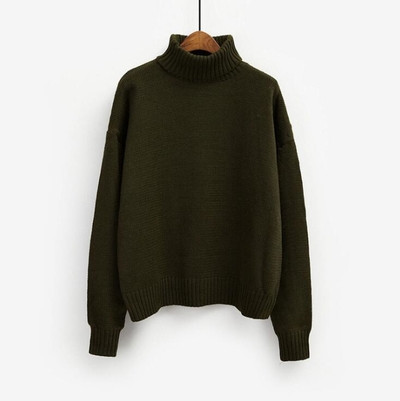 Πολύ άνετο και πολύ ζεστό κυρίες καθημερινό πουλόβερ με ημι-υψηλό κολάρο σε σχήμα O