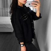 Κομψό, πλήρες πουκάμισο με λαμπερά πριτσίνια, 3 χρώματα