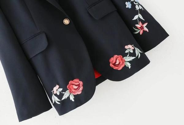 Αθλητικό κομψό κυλινδρικό σακάκι με έγχρωμο φυτικό κέντημα