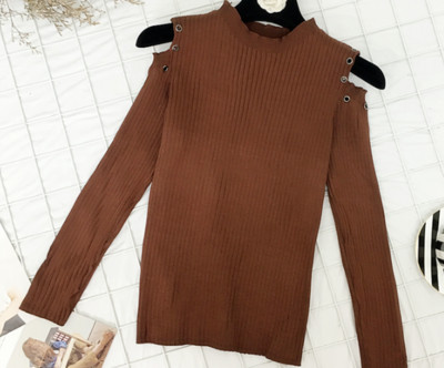 Κυρίες καθημερινή μπλούζα με γυμνά ώμους και καπάκια, 4 χρώματα