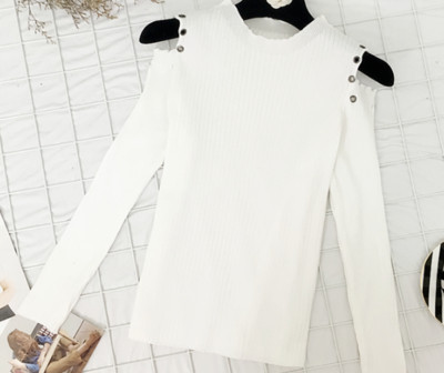 Κυρίες καθημερινή μπλούζα με γυμνά ώμους και καπάκια, 4 χρώματα