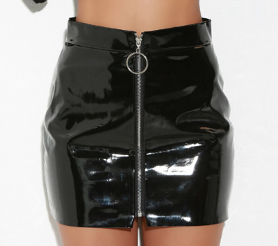 Κυρίες κομψή φούστα με επένδυση φινίρισμα και φερμουάρ σε όλη τη διαδρομή, 2 χρώματα