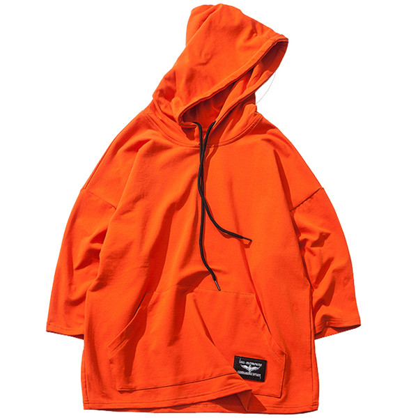 Ανδρική μπλούζα με κουκούλα και μανίκια 3/4 σε διάφορα χρώματα