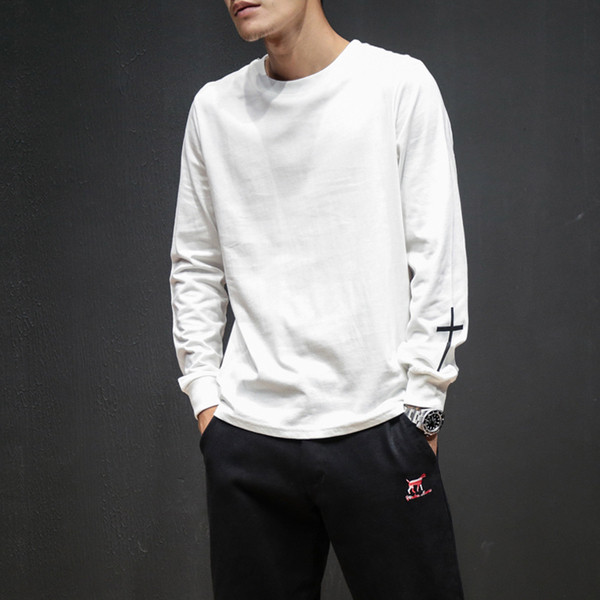 Мъжка блуза с дълъг ръкав с апликация и надпис на гърба