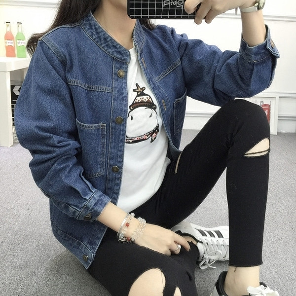 Пролетно-есенно дамско дънково яке тип `Boyfriend`