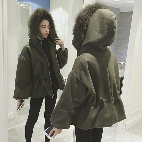 Γυναικείο παλτό με κουκούλα σε δύο χρώματα