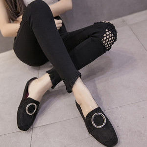 Νέα μοντέρνα παντελόνια με υψηλή μέση, κρόσσια και ματιών σε μαύρο χρώμα