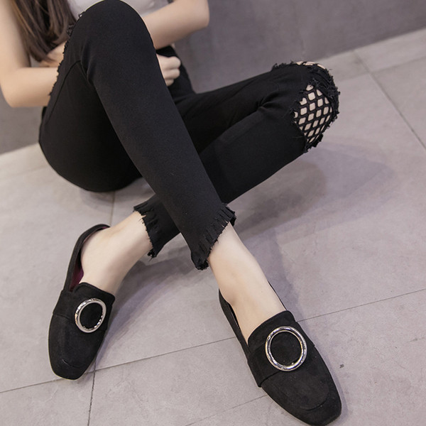 Νέα μοντέρνα παντελόνια με υψηλή μέση, κρόσσια και ματιών σε μαύρο χρώμα