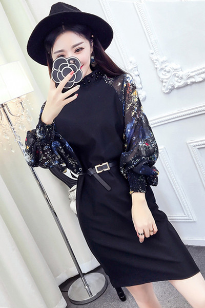 Κομψό φόρεμα με φαρδιά μανίκια