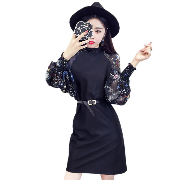 Κομψό φόρεμα με φαρδιά μανίκια