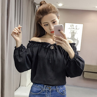 Γλυκό casual γυναικεία πουκάμισο με περασμένους ώμους σε διάφορα χρώματα