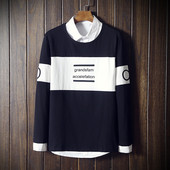 Ανδρική μπλούζα με μακριά μανίκια και γιακά