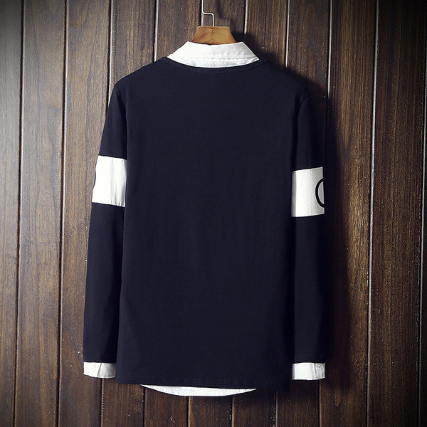 Ανδρική μπλούζα με μακριά μανίκια και γιακά