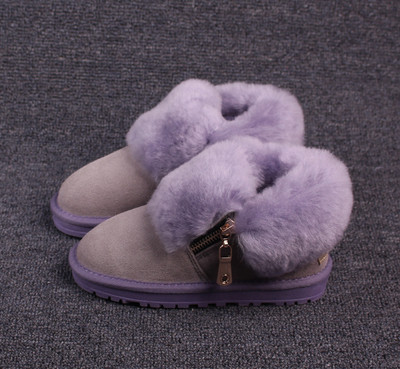 Παιδικές μπότες για κορίτσια με χνούδι και φερμουάρ, σε πολλά χρώματα