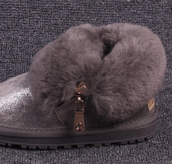 Παιδικές μπότες για κορίτσια με χνούδι και φερμουάρ, σε πολλά χρώματα