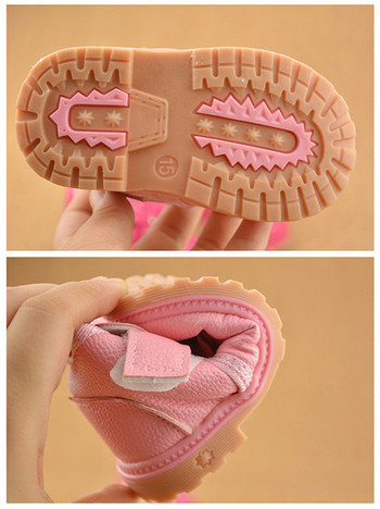 Бебешки ватирани обувки за момичета с панделка в два цвята