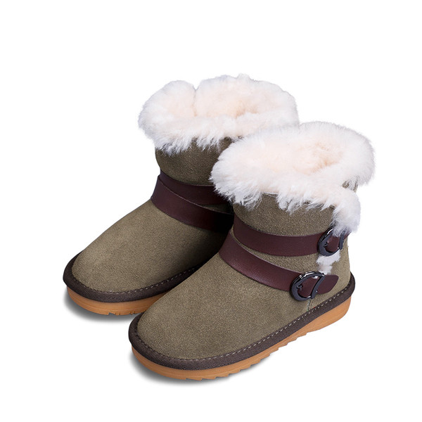 Κομψές παιδικές μπότες για κορίτσια με ιμάντες και κουκούλα