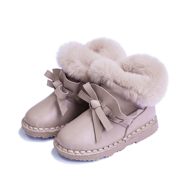 Παιδικές χειμωνιάτικες μπότες με χνούδι για κορίτσια σε δύο χρώματα