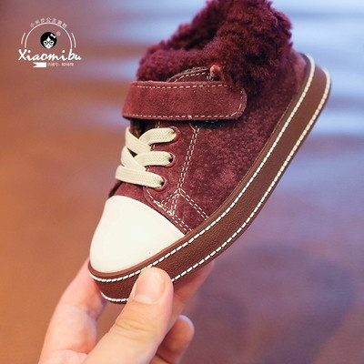 Παιδικά πάνινα παπούτσια για τα κορίτσια φθινόπωρο-χειμώνα με χνούδι