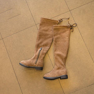 Κομψές παιδικές μπότες για κορίτσια οικολογικής σουέντ σε δύο χρώματα