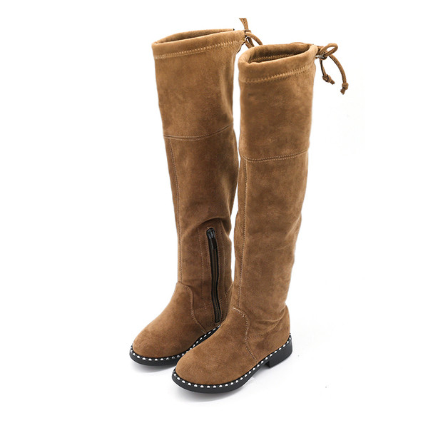 Κομψές παιδικές μπότες για κορίτσια οικολογικής σουέντ σε δύο χρώματα