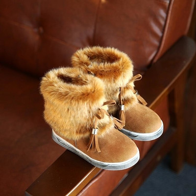 Παιδικές χειμωνιάτικες μπότες για κορίτσια με χνούδι σε τρία χρώματα