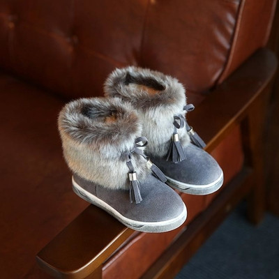 Παιδικές χειμωνιάτικες μπότες για κορίτσια με χνούδι σε τρία χρώματα