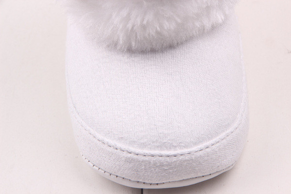 Μπότες χειμωνιάτικου μωρού με χνούδι και κορδέλα σε τρία χρώματα