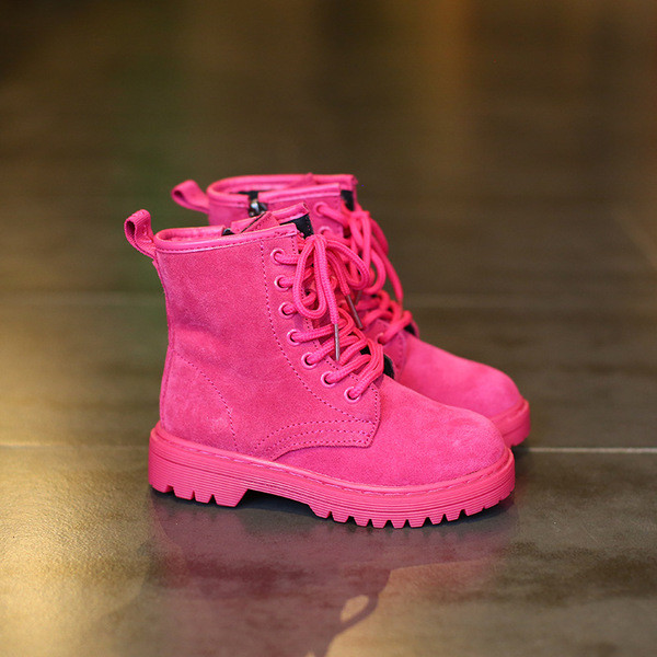 Παιδικές αθλητικές φθινόπωρο-χειμωνιάτικες μπότες για κορίτσια σε ροζ και μαύρο χρώμα