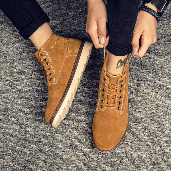 Περιστασιακές χειμωνιάτικες μπότες για άνδρες από οικολογικό σουέτ σε τρία χρώματα