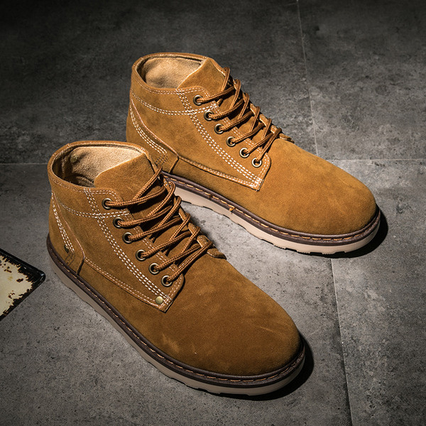 Περιστασιακές χειμωνιάτικες μπότες για άνδρες από οικολογικό σουέτ σε τρία χρώματα