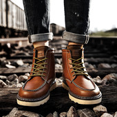 Ανδρικές δερμάτινες μπότες σε τρία χρώματα