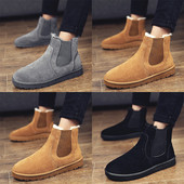 Χειμερινές ζεστές μπότες για άνδρες σε τρία χρώματα με επίπεδη σόλα