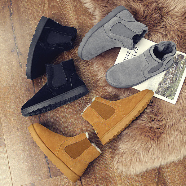 Χειμερινές ζεστές μπότες για άνδρες σε τρία χρώματα με επίπεδη σόλα