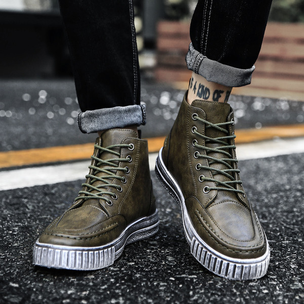 Κομψά δερμάτινα πάνινα παπούτσια ανδρικά σε τρία χρώματα