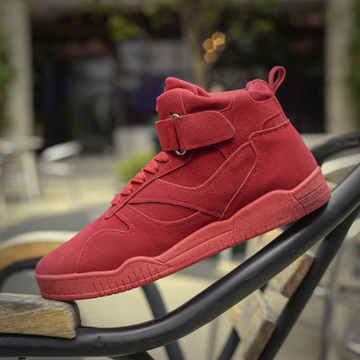 Ανδρικά πάνινα παπούτσια από οικολογικό σουέτ με μπαλώματα και γραβάτες