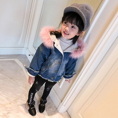 Μπουφάν με μάλλινο τζιν, με επένδυση από μαλλί και κουκούλα με κουκούλα